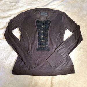 All Saints Jolanta Jumper 100% Linen military style top UK12/US8